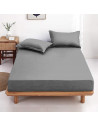 Drap housse 160x200 Gris Bonnet 27 cm