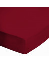 Drap Housse  Jersey 180x200 Bonnet 30cm  Coton Extensible Rubis