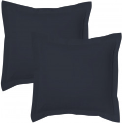 Lot de 2 taies bourdon d'oreillers carrés ou rectangulaire 100% Coton