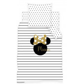 Housse de couette 140x200 Minnie Rayures et Pois + Drap housse 90x190 cm