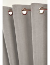zoom rideau gelana avec fronce gris perle