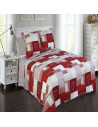 Couvre lit Cœur Rouge 230x250 + 2 taies oreillers 65x65cm assorties