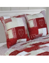 Couvre lit Cœur Rouge 230x250 + 2 taies oreillers 65x65cm assorties