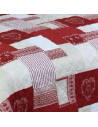 Couvre lit Cœur Rouge 230x250 + 2 taies oreillers 65x65cm assorties
