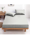 Drap housse 200x200 - Gris souris - 100% coton, 57 fils, BT 30