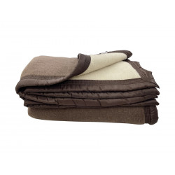 couverture laine chocolat écru 3 tailles 180x220 220x240 240x260