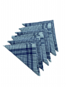 lot de 6 mouchoirs de Travail petits carreaux bleu et blanc dimension poche
