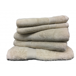 Lot de 5 Grandes Serviettes Eponge 600 g/m²  100 % coton - Marron