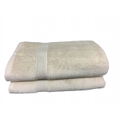 image de deux serviettes de bain 70x140 cm taupe