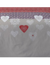 zoom housse de couette avec motifs petits cœurs gris rouge blanc