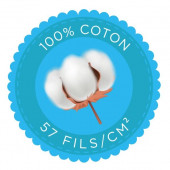 Taies Vanoise rouge en coton 57 fils