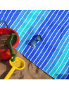 Serviette de plage double Rayée bleue sur la plage