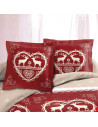 Taies d'oreiller de la housse de couette Chalet Winter Rouge 220x240