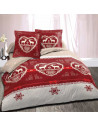Housse de couette Chalet Winter Rouge 220x240 Alpes blanc
