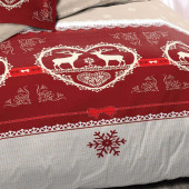 Motif de la housse de couette Chalet Winter Rouge 220x240