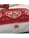 Motif Housse 220x240 Chalet Winter Rouge