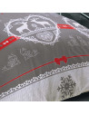 Motif de la housse de couette chalet winter gris 140x200