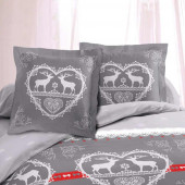 Taies d'oreiller de la parure 220x240 Chalet Winter Gris