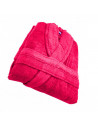 Peignoir de bain Châle coton bambou Fushia plié incliné