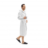 Peignoir capuche blanc porté