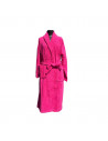 peignoir mixte col châle fuchsia déplié 100% coton