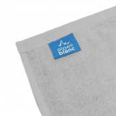 serviettes coton et bambou avec étiquette Alpes Blanc gris perle