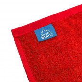 serviettes coton et bambou avec étiquette Alpes Blanc rouge