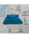 Caractéristiques serviettes par lot de 5 coton et bambou Bleu Canard
