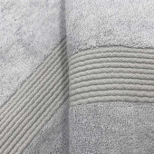 Zoom lot de 5 serviettes 70% coton 30% bambou gris perle