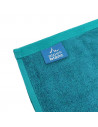 Lot de deux serviettes 100% coton 100x150 cm 600grammes/m² marque Alpes blanc bleu canard
