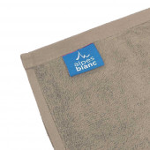 Lot de deux serviettes 100% coton 100x150 cm 600grammes/m² marque Alpes blanc taupe