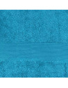 Lot de deux serviettes 100% coton 100x150 cm 600grammes/m² marque Alpes blanc bleu canard