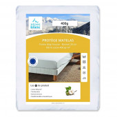 Protège Matelas molleton coton 400gr/m² Bonnets 30cm avec encart