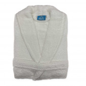 peignoir de bain col châle mixte 100% coton Alpes Blanc coloris blanc