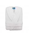 Peignoir de bain Col Châle coton et bambou blanc plié vue de face