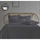 housse de couette percale 240x280 anthracite posées sur lit