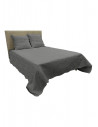 Couvre lit Plaisance 100 % coton gris vue de face