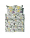 Housse de couette 100 % coton bio Zélia 240x220 fond blanc