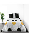 Housse de couette 100 % coton stitchy 240x260 dans chambre mur blanc