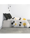Housse de couette 100 % coton stitchy 240x260 dans chambre de biais