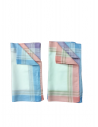 Lot De 6 Mouchoirs Femmes Quadrillés pur coton 3 coloris fond blanc 3 couleurs