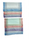 Lot De 6 Mouchoirs Femmes Quadrillés pur coton 3 coloris fond blanc bordure colorée