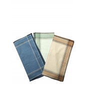 Lot de 12 Mouchoirs fond coloré 100% coton 40x40cm