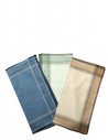 Lot de 12 Mouchoirs fond coloré 100% coton 40x40cm