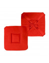 Lot de 6 Galettes de chaise - Rouge par deux recto et verso