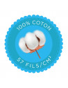 pictogramme 100% coton 57 fils/cm²