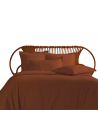 housse de couette percale 240x280 argile posées sur lit