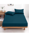Drap housse uni 100 % coton 57 fils - Fabrication française
