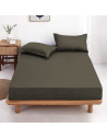 Drap housse uni 100 % coton 57 fils - Fabrication française