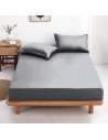 Drap housse uni 100 % coton 57 fils - Fabrication française